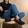imageCUSHIONAIRE Rusty Genuine Leather Clogs for Women Comfortable Slip On Womens Shoes with Adjustable Buckle and Soft Memory FoamBlack