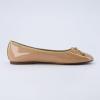 imageCUSHIONAIRE Womens Como Bow Flat with Memory Foam and Wide Widths AvailableTan Patent