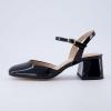 imageCUSHIONAIRE Womens Dancer Round Toe Block Heel Dress Shoe Memory Foam Wide Widths AvailableBlack Patent