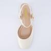 imageCUSHIONAIRE Womens Dancer Round Toe Block Heel Dress Shoe Memory Foam Wide Widths AvailableCream Patent