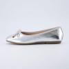 imageCUSHIONAIRE Womens Dove Bling Bow Flat with Memory Foam Wide Widths AvailableSilver Metallic