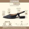 imageCUSHIONAIRE Womens Forever Pointed Toe Sling Back Dress Shoe Memory Foam Wide Widths Available Cream SmoothBlack Smooth