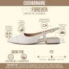 imageCUSHIONAIRE Womens Forever Pointed Toe Sling Back Dress Shoe Memory Foam Wide Widths Available Cream SmoothCream Smooth