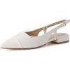 imageCUSHIONAIRE Womens Forever Pointed Toe Sling Back Dress Shoe Memory Foam Wide Widths Available Cream SmoothCream Smooth