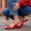 imageCUSHIONAIRE Womens Gogo Round Toe Mary Jane Dress Shoe Memory Foam Wide Widths AvailableRed