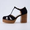 imageCUSHIONAIRE Womens Tizzy Mary Jane Platform Heels Memory Foam Wide Widths AvailableBlack Microsuede