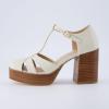 imageCUSHIONAIRE Womens Tizzy Mary Jane Platform Heels Memory Foam Wide Widths AvailableCream Nappa