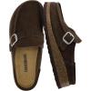 imageCUSHIONAIRE Hobby Genuine Leather Suede Mule Clogs for Women with Buckle Strap and Cork Footbed Supportive AllDay Comfort in Womens ShoesChocolate