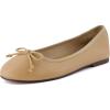 imageCUSHIONAIRE Womens Como Bow Flat with Memory Foam and Wide Widths AvailableBeige