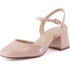 imageCUSHIONAIRE Womens Dancer Round Toe Block Heel Dress Shoe Memory Foam Wide Widths AvailableBlush Patent
