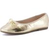 imageCUSHIONAIRE Womens Dove Bling Bow Flat with Memory Foam Wide Widths AvailableGold Metallic