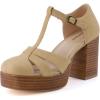 imageCUSHIONAIRE Womens Tizzy Mary Jane Platform Heels Memory Foam Wide Widths AvailableSand Nubuck