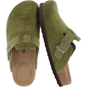 imageCUSHIONAIRE Hana Womens Clogs  Comfortable Vegan Suede Clogs for Women  Slip On Potato Shoes with Cork Footbed amp Arch Support  Memory Foam Wide Widths AvailableKhaki Corduroy