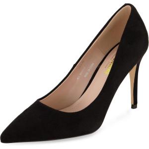 imageCUSHIONAIRE Lola Dress Pump Heels for Women Classic Pointed Toe High Heels with Soft Memory Foam and Durable OutsoleBlack Suede