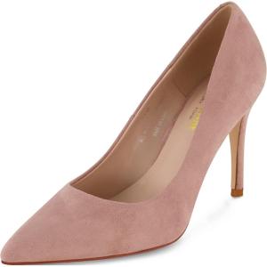 imageCUSHIONAIRE Lola Dress Pump Heels for Women Classic Pointed Toe High Heels with Soft Memory Foam and Durable OutsoleBlush Suede