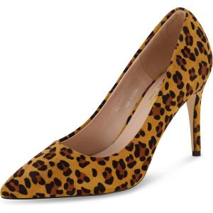 imageCUSHIONAIRE Lola Dress Pump Heels for Women Classic Pointed Toe High Heels with Soft Memory Foam and Durable OutsoleLeopard
