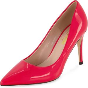 imageCUSHIONAIRE Lola Dress Pump Heels for Women Classic Pointed Toe High Heels with Soft Memory Foam and Durable OutsoleRed Patent
