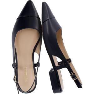 imageCUSHIONAIRE Womens Forever Pointed Toe Sling Back Dress Shoe Memory Foam Wide Widths Available Cream SmoothBlack Smooth