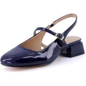 imageCUSHIONAIRE Womens Gogo Round Toe Mary Jane Dress Shoe Memory Foam Wide Widths AvailableNavy
