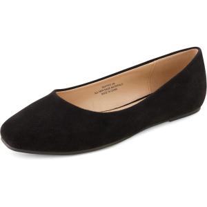 imageCUSHIONAIRE Womens Skipper Flat with Memory Foam Wide Widths AvailableBlack Vegan Suede