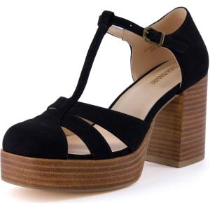 imageCUSHIONAIRE Womens Tizzy Mary Jane Platform Heels Memory Foam Wide Widths AvailableBlack Microsuede
