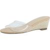 imageCUSHIONAIRE Brit Dress Wedge Sandals for Women Clear SlipOn Espadrille Heels with Soft Memory Foam ComfortClear