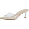 imageCUSHIONAIRE Giselle Clear Kitten Heels for Women Comfortable and Stylish Low Heeled Mules Dressy SlipOn DesignClear