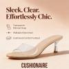imageCUSHIONAIRE Giselle Clear Kitten Heels for Women Comfortable and Stylish Low Heeled Mules Dressy SlipOn DesignClear