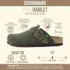imageCUSHIONAIRE Hamlet Genuine Leather Suede Clogs for Women Slip On Shoes with Detailed Metal Buckle Strap and Memory Foam FootbedKhaki