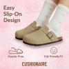 imageCUSHIONAIRE Kids Hana Cork footbed clog with Genuine Leather upper Faux Fur lining and Comfort