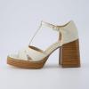 imageCUSHIONAIRE Womens Delano Mary Jane Platform Heels Memory Foam Wide Widths AvailableCream Smooth
