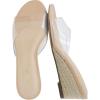 imageCUSHIONAIRE Brit Dress Wedge Sandals for Women Clear SlipOn Espadrille Heels with Soft Memory Foam ComfortClear