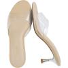 imageCUSHIONAIRE Giselle Clear Kitten Heels for Women Comfortable and Stylish Low Heeled Mules Dressy SlipOn DesignClear