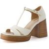 imageCUSHIONAIRE Womens Delano Mary Jane Platform Heels Memory Foam Wide Widths AvailableCream Smooth
