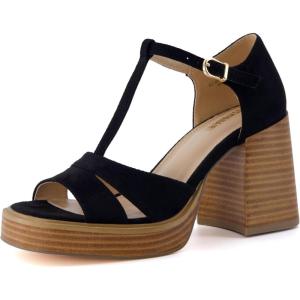 imageCUSHIONAIRE Womens Delano Mary Jane Platform Heels Memory Foam Wide Widths AvailableBlack Microsuede